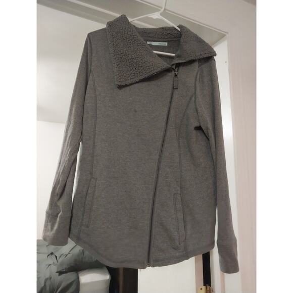 Womens Maurices Gray Zip Up Sweater Jacket Size Large Cotton Polyester Blend - Picture 1 of 3